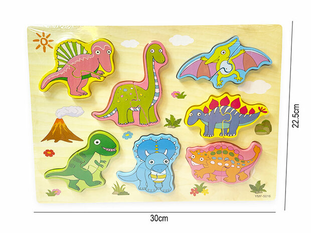 Puzzle dinosaure en bois-dinosaure-puzzle-jouet en bois