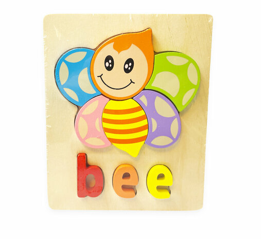 Puzzle incrustation en bois Avec jouets - puzzle de formes pour enfants 18x15cm