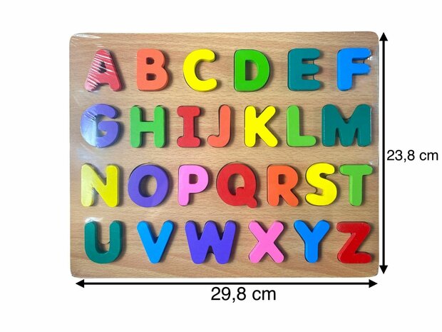 Jouet de puzzle alphabet en bois - plateau de puzzle de lettres 29.8x23.8cm