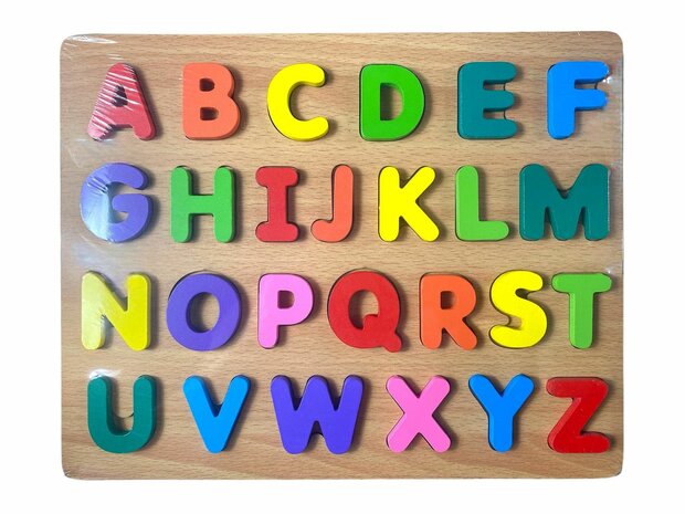 Wooden alphabet jigsaw puzzle toy - letters puzzle board 29.8x23.8cm