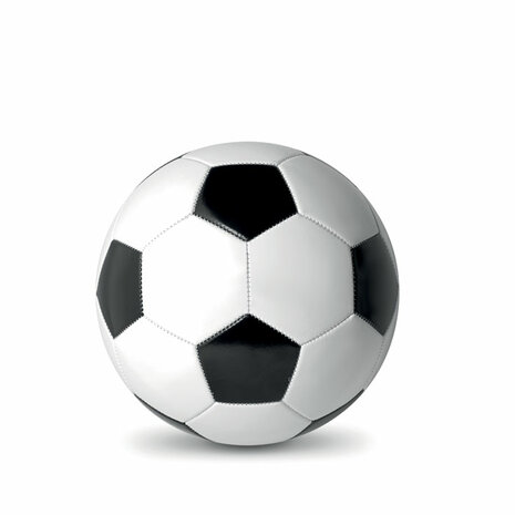 Ballon de football brillant taille 5 noir et blanc.