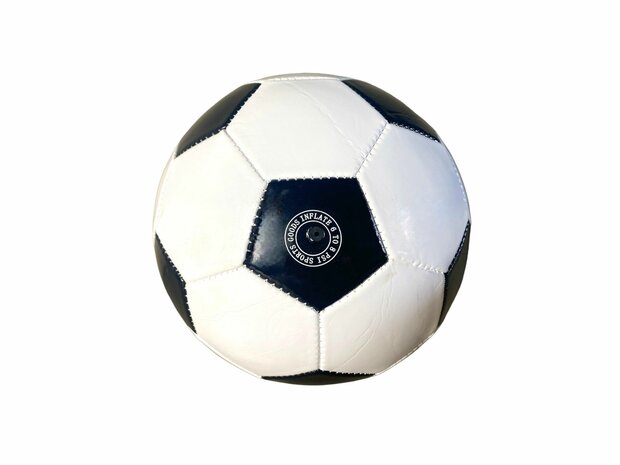 Ballon de football brillant taille 5 noir et blanc.