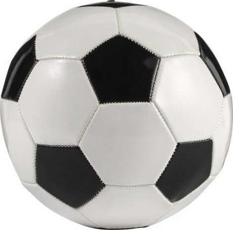 Ballon de football brillant taille 5 noir et blanc.