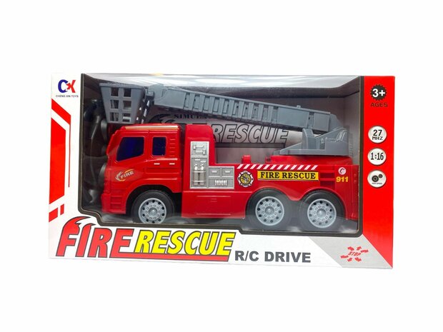 Camion de pompiers RC camion de secours rouge 26cm 1:16