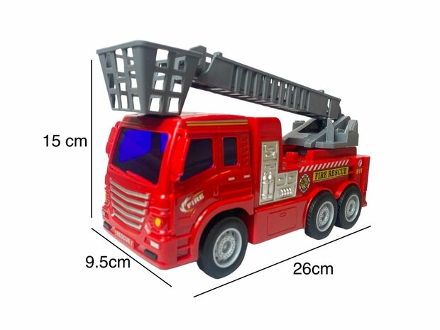 Camion de pompiers RC camion de secours rouge 26cm 1:16