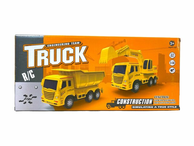 RC dump truck toy - sand truck with loading platform 27MHz 1:16