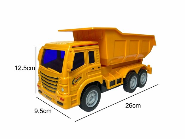 Jouet de camion &agrave; benne basculante RC - camion de sable avec plate-forme de chargement 27MHz 1:16