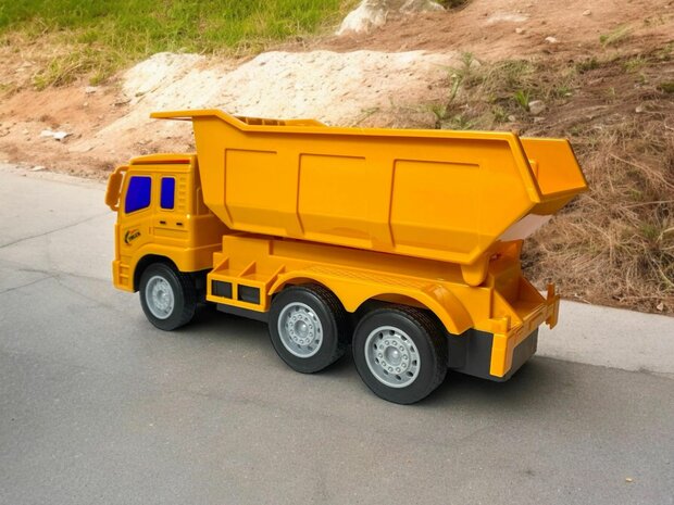 Jouet de camion &agrave; benne basculante RC - camion de sable avec plate-forme de chargement 27MHz 1:16