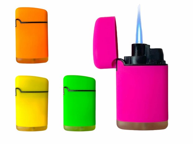 Turbo lighter 20 pieces in display - 4 ass. Jet Flame Unilite.