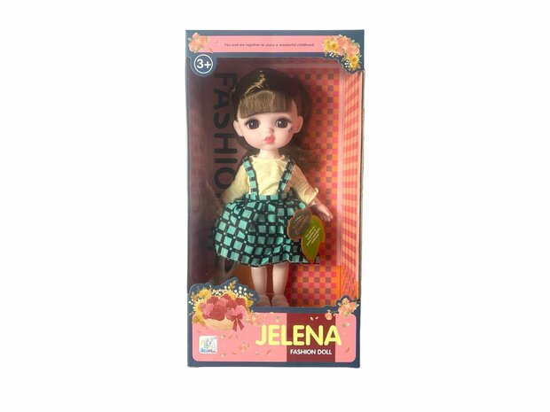 Toy doll with nice outfit and unique style - JELENA Fashion style 24cm brown hair