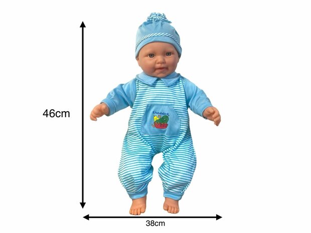 Poup&eacute;e douce avec diff&eacute;rents sons de b&eacute;b&eacute; + accessoires - 46cm