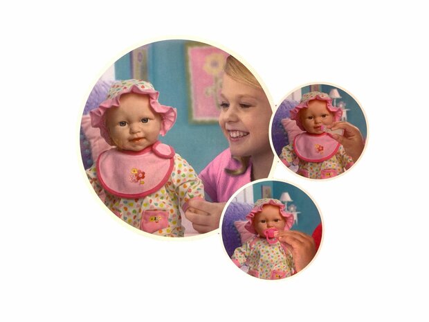 Baby pop sweet met verschillende baby geluiden + accessoires - 46cm