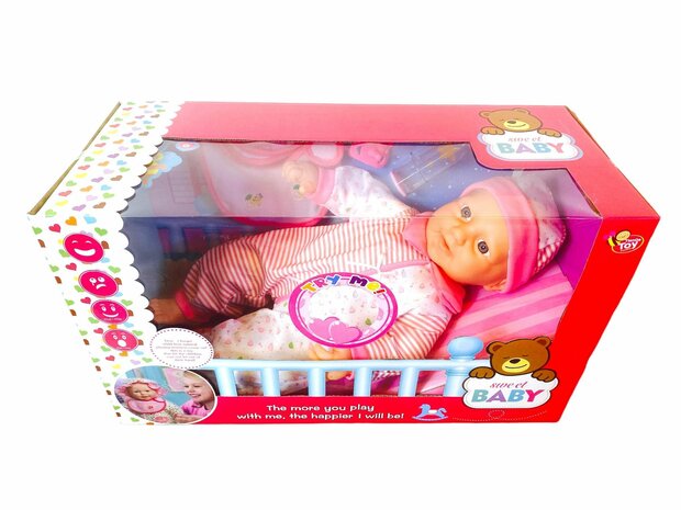 Baby pop sweet met verschillende baby geluiden + accessoires - 46cm R