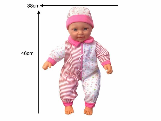 Baby doll sweet with different baby sounds + accessories - 46cm P