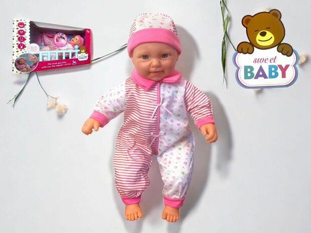 Baby doll sweet with different baby sounds + accessories - 46cm P