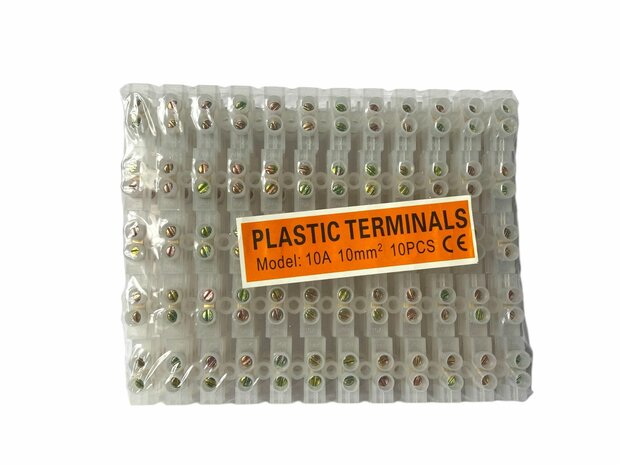 Crown terminal strip - Terminal block strip - 10 mm2 white 120 pieces