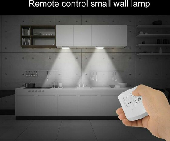 LED Lamps - 3 pieces with remote control - wireless wall lamps - Dimmable - with Timer - white light