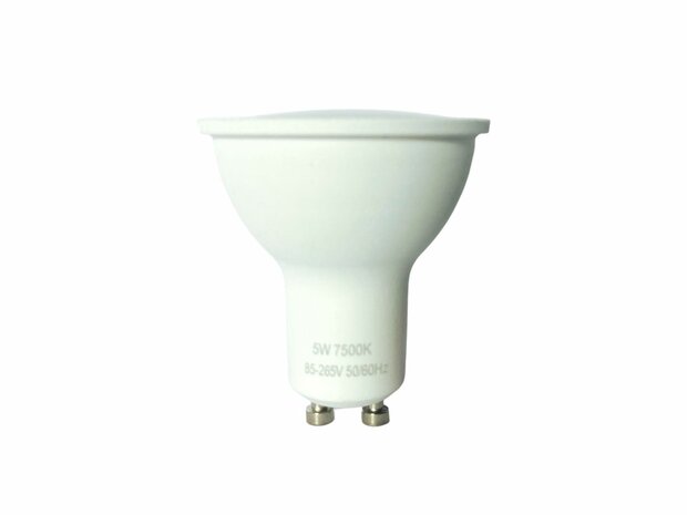 LED GU10 Spot - wit licht 5W 7500k 85-265v 50/60Hz &Oslash;5cm