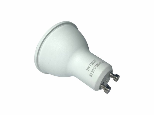 LED GU10 Spot - wei&szlig;es Licht 5W 7500k 85-265v 50/60Hz &Oslash;5cm