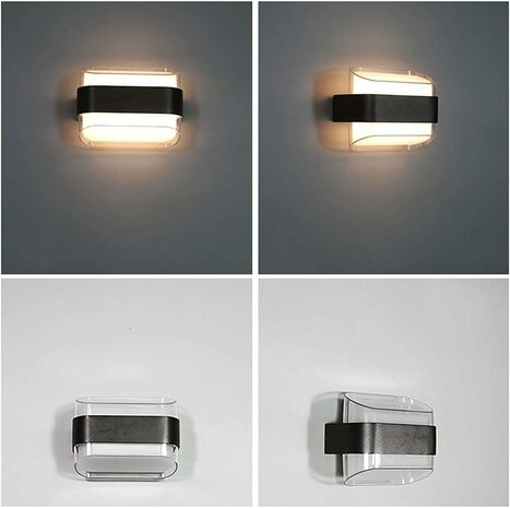 LED modern indoor and outdoor acrylic wall lamp decorative garden lighting Up and Down light waterproof outdoor lamp