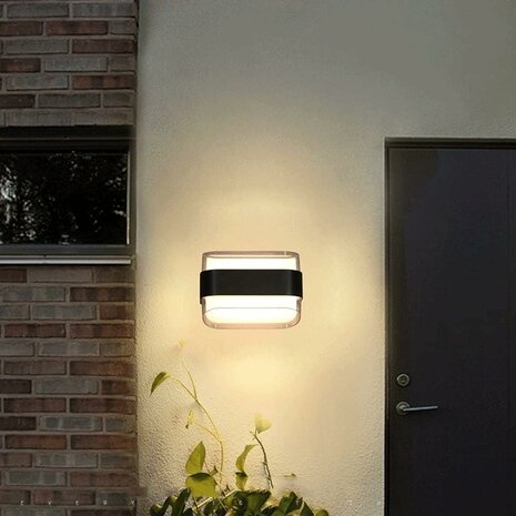 Moderne LED-Wandleuchte aus Acryl f&uuml;r den Innen- und Au&szlig;enbereich, dekorative Gartenbeleuchtung, wasserdichte Au&szlig;enleuchte mit Auf- und Ab-Licht