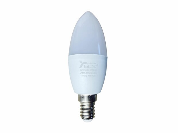 LED lamp, candle lamp, 5 W, E14 100 lm - cool white 6500k [Energy class A+]