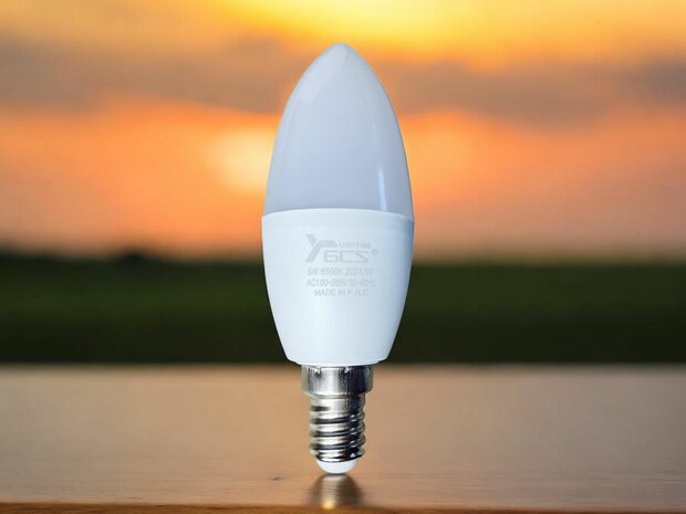 LED lamp, candle lamp, 5 W, E14 100 lm - cool white 6500k [Energy class A+]