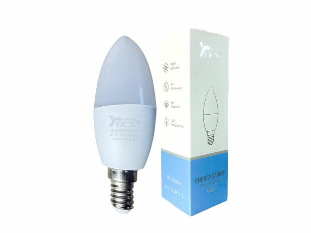 LED lamp, candle lamp, 5 W, E14 100 lm - cool white 6500k [Energy class A+]