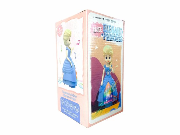 Tanzende Pop-Prinzessin elegant mit Licht und Musik