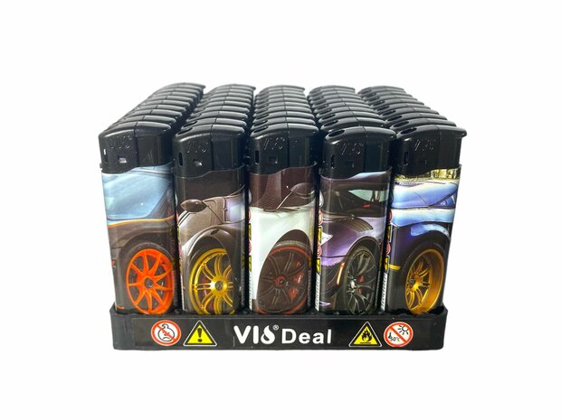 Click lighters 50 in tray refillable sports cars