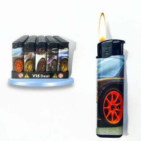 Click lighters 50 in tray refillable sports cars