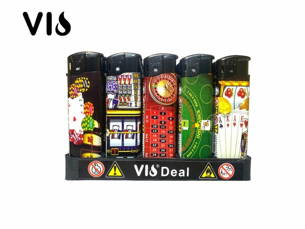 LIGHTERS 50 PIECES - REFILLABLE - CLICK LIGHTER CASINO