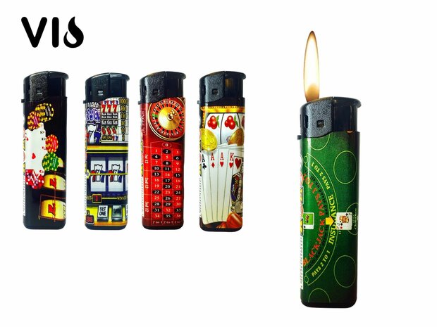 LIGHTERS 50 PIECES - REFILLABLE - CLICK LIGHTER CASINO