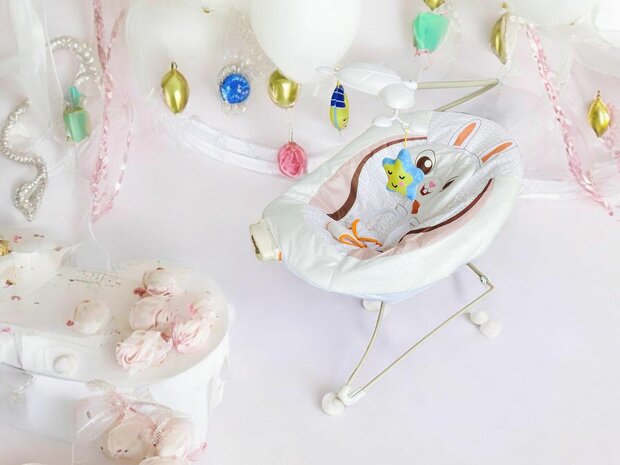 Baby Bouncer - RABBIT - Bouncer Bouncer with Music and Vibration Function CALMING VIBRATION