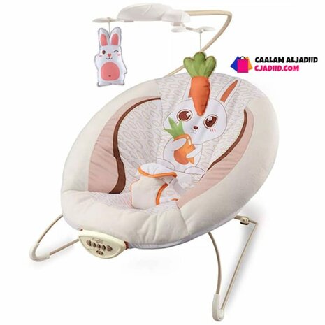 Babywippe &ndash; RABBIT &ndash; Babywippe mit Musik und Vibrationsfunktion, beruhigende Vibration