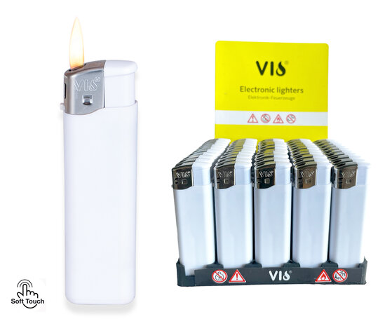 White lighters - 50 pieces - for printing and advertising lighter - soft rubber - refillable