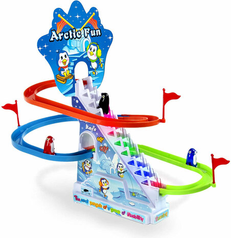 Penguin Race &ndash; Pinguinrutsche &ndash; Spielzeugpinguine &ndash; 42 cm