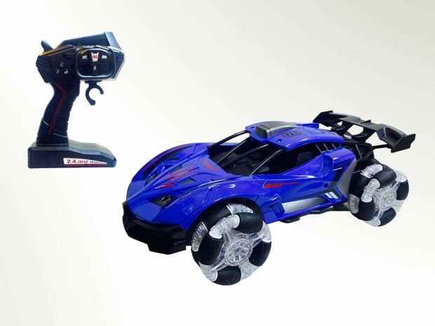 Voiture Rc avec de vraies lumi&egrave;res LED fum&eacute;es et son 2,4 Ghz -1:12 B