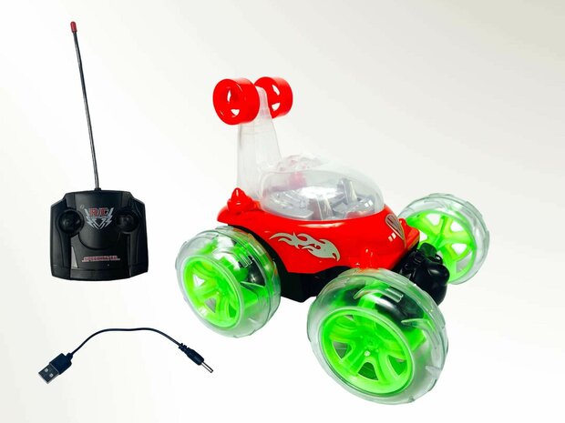 Rc Stunt car - Acrobatische afstand bestuurbaar auto met 360&ordm; draaiende wielen R