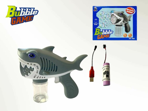 Shark - Bubble Blower Toy - Bubble Gun Shark - USB Rechargeable G