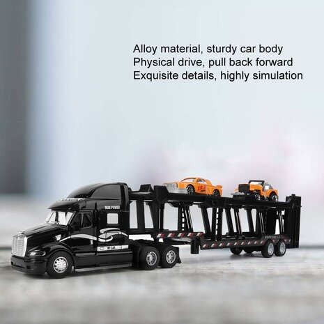 Vrachtwagen - DIE-CAST - autotransporter&nbsp;+ 2 mini auto&#039;s 3in1 - pull-back drive Truck