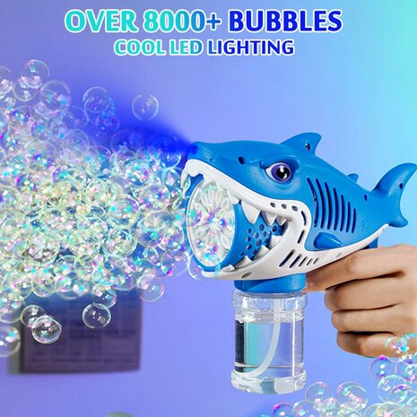 Shark - Bubble Blower Toy - Bubble Gun Shark - USB Rechargeable