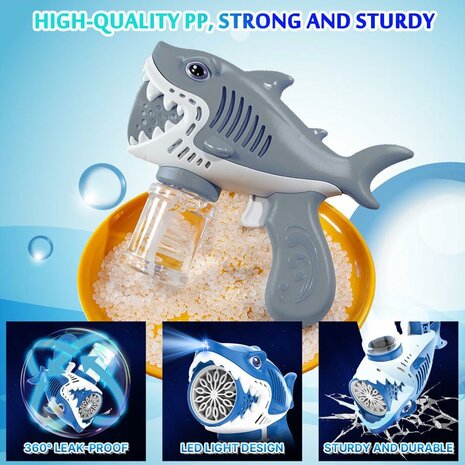 Shark - Bubble Blower Toy - Bubble Gun Shark - USB Rechargeable G