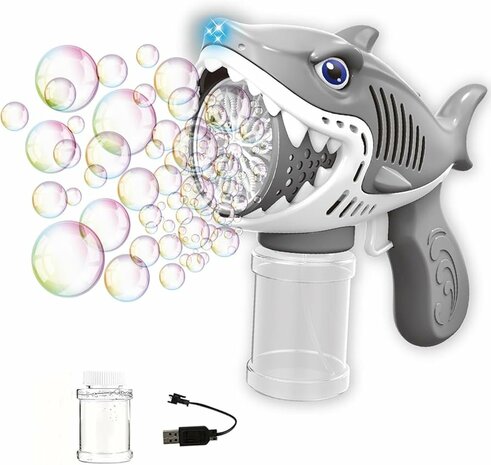 Shark - Bubble Blower Toy - Bubble Gun Shark - USB Rechargeable G