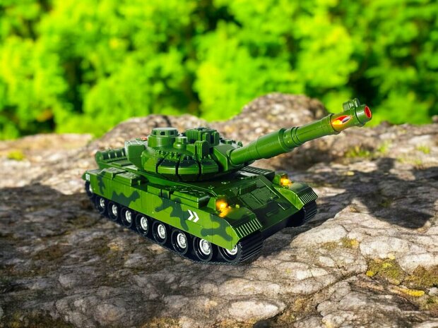 Warrior military toy Tank - Light and sound - Friction motor