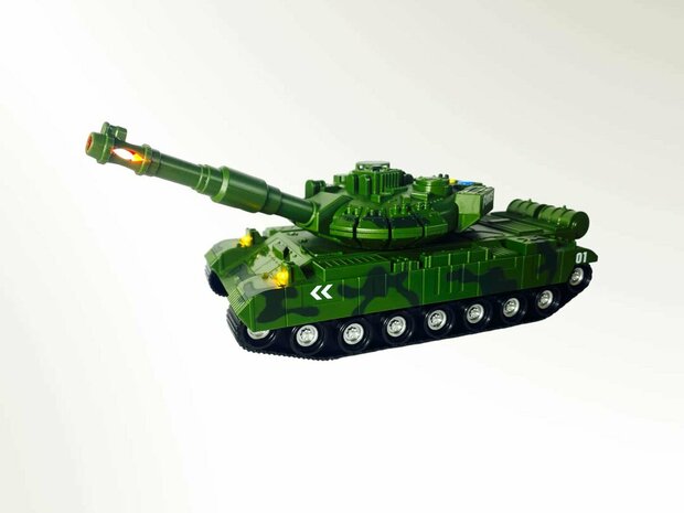 Warrior military toy Tank - Light and sound - Friction motor