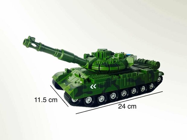 Warrior military toy Tank - Light and sound - Friction motor