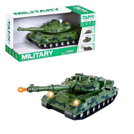 Warrior military toy Tank - Light and sound - Friction motor