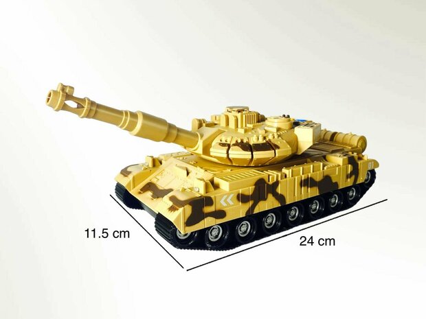 Warrior military toy Tank - Light and sound - Friction motor brown