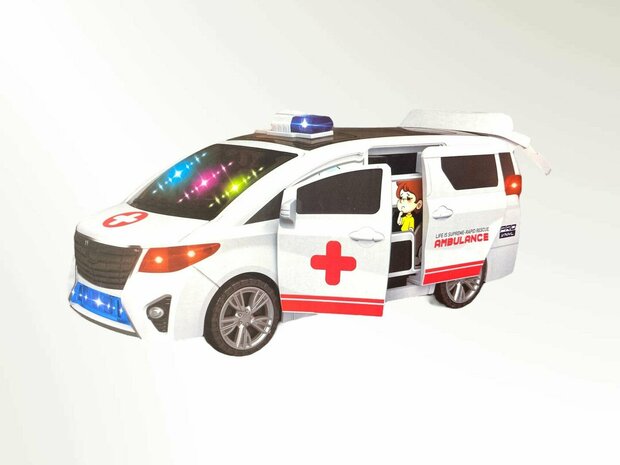 V&eacute;hicule &eacute;lectrique d&#039;ambulance - Ambulance jouet - Se conduit tout seul - Rotation &agrave; 360 degr&eacute;s